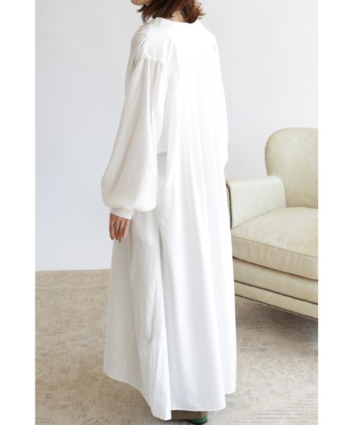 &. NOSTALGIA（アンドドットノスタルジア）の「【ZOZO限定】ボヤージュシャツワンピース（ワンピース・レディース・ブラック/グリーン/ホワイト/グレイッシュベージュ/パープル・FREE）」の14枚目の写真