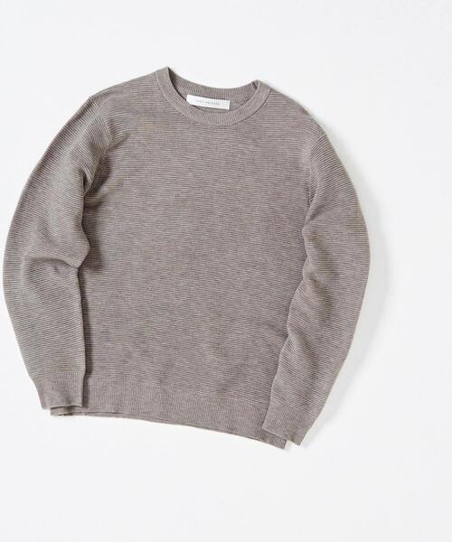 MEN'S MELROSE（メンズメルローズ）の「ミドルゲージリップルクルーネックニット（ニット/セーター・メンズ・グリーン/ライトベージュ/ネイビー/パープル/グレイッシュベージュ・4/3）」の13枚目の写真