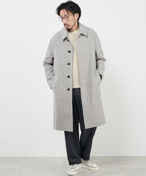 MEN'S MELROSE（メンズメルローズ）の「ミドルゲージリップルクルーネックニット（ニット/セーター・メンズ・グリーン/ライトベージュ/ネイビー/パープル/グレイッシュベージュ・4/3）」の21枚目の写真