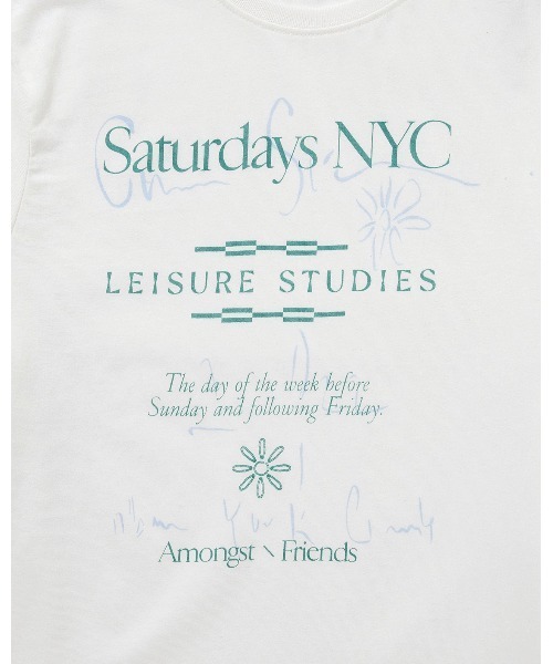 Saturdays NYC（サタデーズ ニューヨークシティ ）の「LEISURE STUDIES STANDARD TEE（Tシャツ/カットソー・レディース・オフホワイト/サックスブルー・S/M/X-SMALL/L）」の9枚目の写真