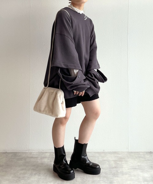 w closet（ダブルクローゼット）の「ケーブル編みジャガードショートパンツ（その他パンツ・レディース・アイボリー/ブルー/ブラック・FREE）」の14枚目の写真