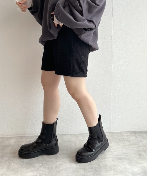 w closet（ダブルクローゼット）の「ケーブル編みジャガードショートパンツ（その他パンツ・レディース・アイボリー/ブルー/ブラック・FREE）」の15枚目の写真