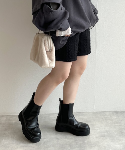 w closet（ダブルクローゼット）の「ケーブル編みジャガードショートパンツ（その他パンツ・レディース・アイボリー/ブルー/ブラック・FREE）」の19枚目の写真