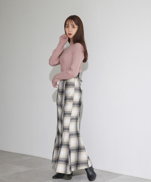 ADIRA（アディラ）の「キモウチェックロングマーメイドスカート（スカート・レディース・ブルー/ブラック・MEDIUM）」の3枚目の写真