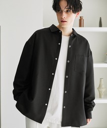 MONO-MART | リラックスルーズ ジョーゼットレギュラーカラーL/Sシャツ(シャツ/ブラウス)