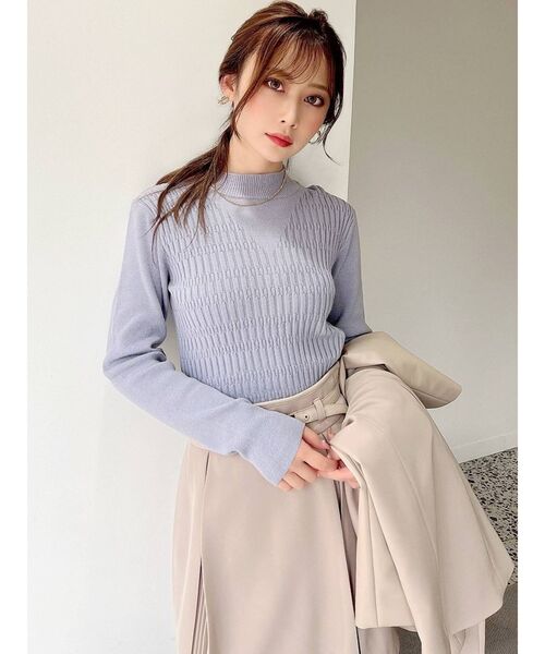 RESEXXY(リゼクシー)の「デザインコンパクトニットトップス(ニット/セーター・レディース・ブラック/ブラウン/アイボリー/ブルー・FREE)」の21枚目の写真