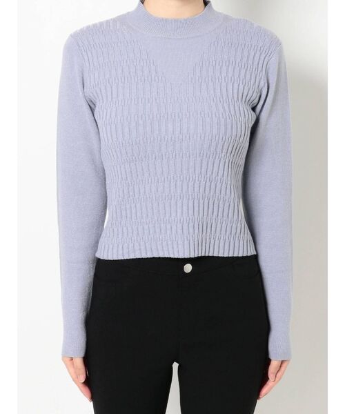 RESEXXY(リゼクシー)の「デザインコンパクトニットトップス(ニット/セーター・レディース・ブラック/ブラウン/アイボリー/ブルー・FREE)」の5枚目の写真