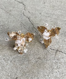 Zoule ゾーラ:decoration flower 天然石 デコレーションフラワー イヤリング