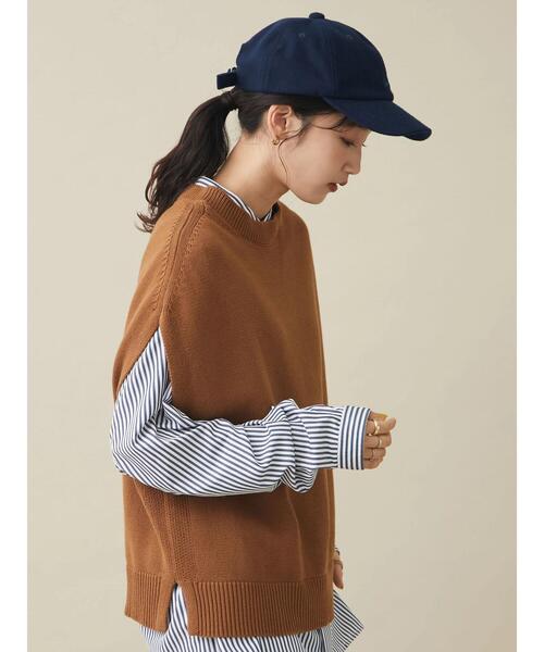 CRAFT STANDARD BOUTIQUE(クラフトスタンダードブティック)の「クルーネックニットベスト *(ベスト・レディース・ブラック/グレイッシュベージュ/ブラウン・FREE)」の10枚目の写真