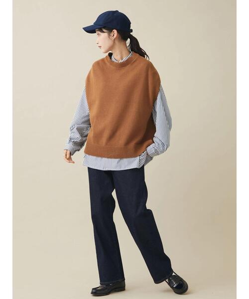 CRAFT STANDARD BOUTIQUE(クラフトスタンダードブティック)の「クルーネックニットベスト *(ベスト・レディース・ブラック/グレイッシュベージュ/ブラウン・FREE)」の11枚目の写真