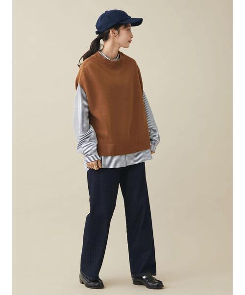 CRAFT STANDARD BOUTIQUE(クラフトスタンダードブティック)の「クルーネックニットベスト *(ベスト・レディース・ブラック/グレイッシュベージュ/ブラウン・FREE)」の12枚目の写真