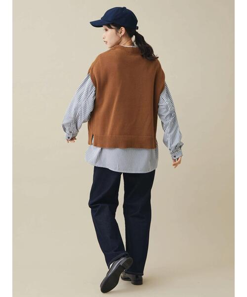 CRAFT STANDARD BOUTIQUE(クラフトスタンダードブティック)の「クルーネックニットベスト *(ベスト・レディース・ブラック/グレイッシュベージュ/ブラウン・FREE)」の13枚目の写真
