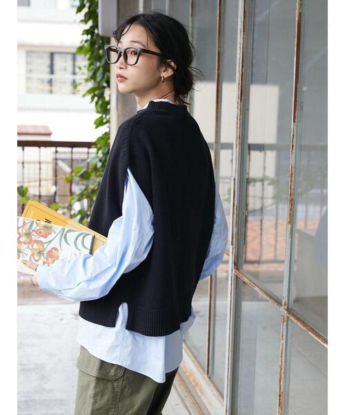 CRAFT STANDARD BOUTIQUE(クラフトスタンダードブティック)の「クルーネックニットベスト *(ベスト・レディース・ブラック/グレイッシュベージュ/ブラウン・FREE)」の16枚目の写真