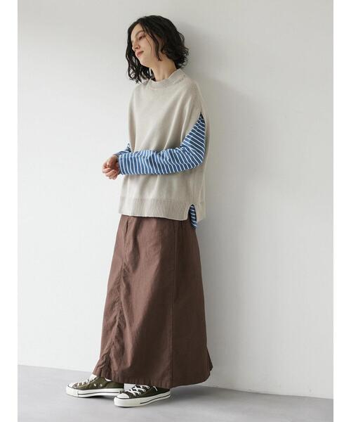 CRAFT STANDARD BOUTIQUE(クラフトスタンダードブティック)の「クルーネックニットベスト *(ベスト・レディース・ブラック/グレイッシュベージュ/ブラウン・FREE)」の21枚目の写真