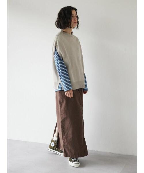 CRAFT STANDARD BOUTIQUE(クラフトスタンダードブティック)の「クルーネックニットベスト *(ベスト・レディース・ブラック/グレイッシュベージュ/ブラウン・FREE)」の22枚目の写真