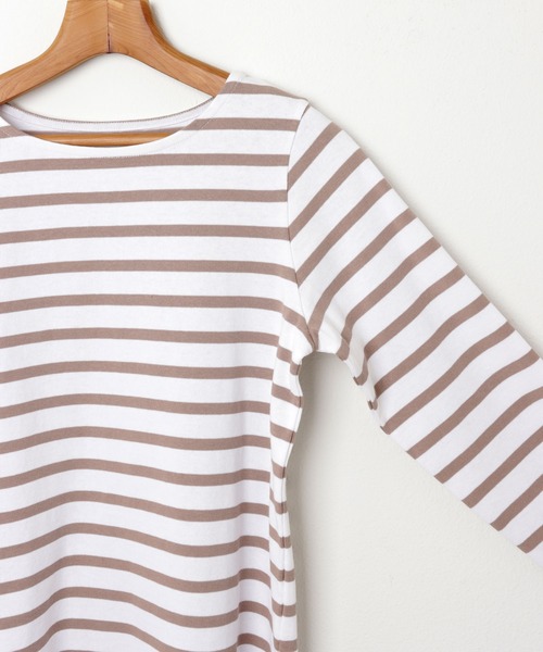 andme(アンドミー)の「コットン天竺長袖ボーダーTシャツ(Tシャツ/カットソー・レディース・グレー系その他/ホワイト×ブラック/ベージュ系その他/ホワイト×レッド/ホワイト×ブルー/ホワイト×パープル・M/L)」の22枚目の写真