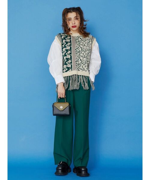 EVRIS（エヴリス）の「センタープレスタックパンツ（その他パンツ・レディース・その他1/グリーン・MEDIUM/SMALL）」の12枚目の写真