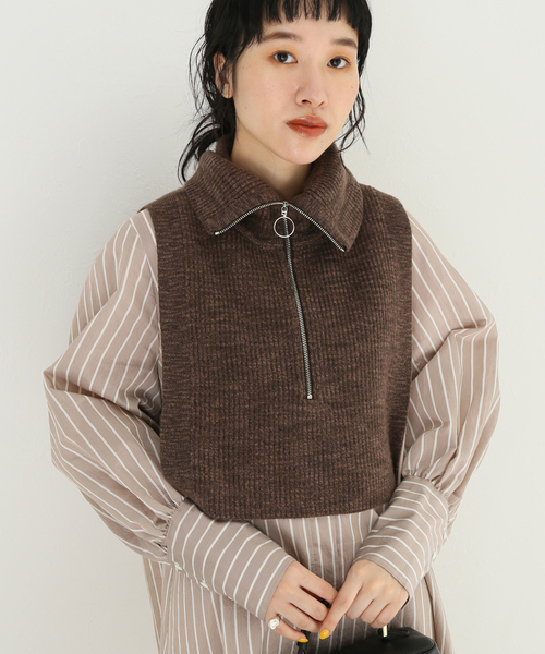 【美品】JOURNAL STANDARD アゼZIPビスチェ ブラック ウール journal standard L'essage（ジャーナルスタンダードレサージュ）の