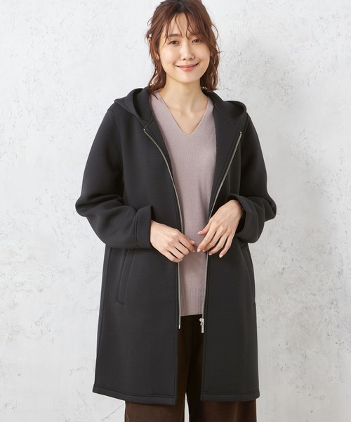 セール ジップフードロングコート ダウンジャケット コート Petit Honfleur プチオンフルール のファッション通販 Zozotown