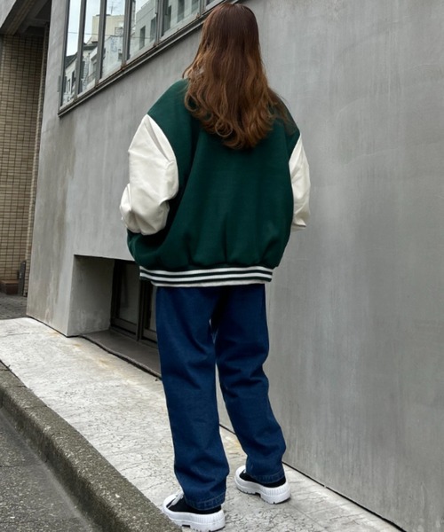 INGNI（イング）の「ワッペン／襟付スタジャン（スタジャン・レディース・ブラック/レッド/グリーン・M）」の4枚目の写真