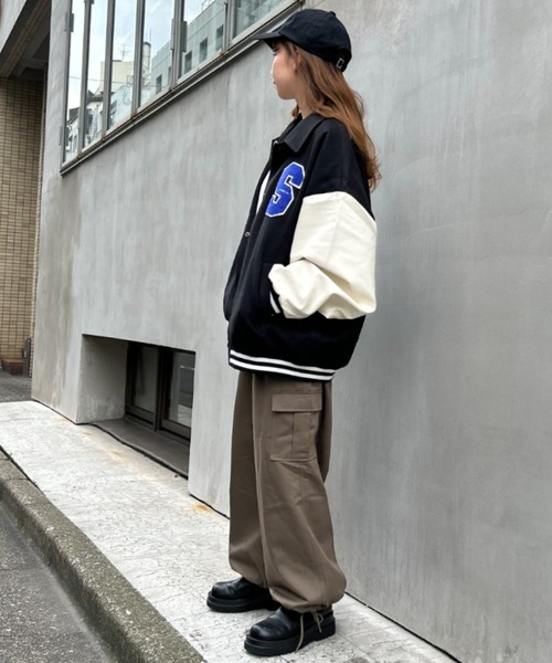 INGNI（イング）の「ワッペン／襟付スタジャン（スタジャン・レディース・ブラック/レッド/グリーン・M）」の10枚目の写真