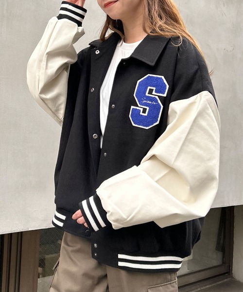 INGNI（イング）の「ワッペン／襟付スタジャン（スタジャン・レディース・ブラック/レッド/グリーン・M）」の16枚目の写真