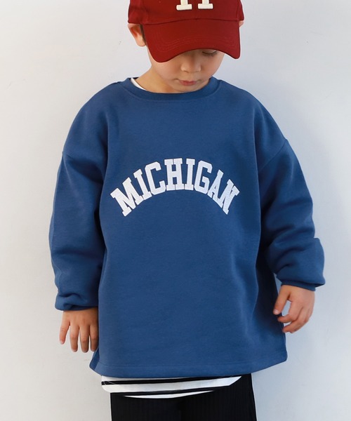 coca（coca）（コカ）の「キッズ親子お揃い裏起毛アソートプリントスウェット（スウェット・キッズ・チャコール/イエロー/アイボリー/ブルー・100/110/120/130/140）」の4枚目の写真