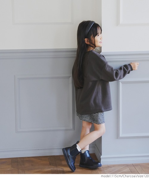 coca（coca）（コカ）の「キッズ親子お揃い裏起毛アソートプリントスウェット（スウェット・キッズ・チャコール/イエロー/アイボリー/ブルー・100/110/120/130/140）」の11枚目の写真