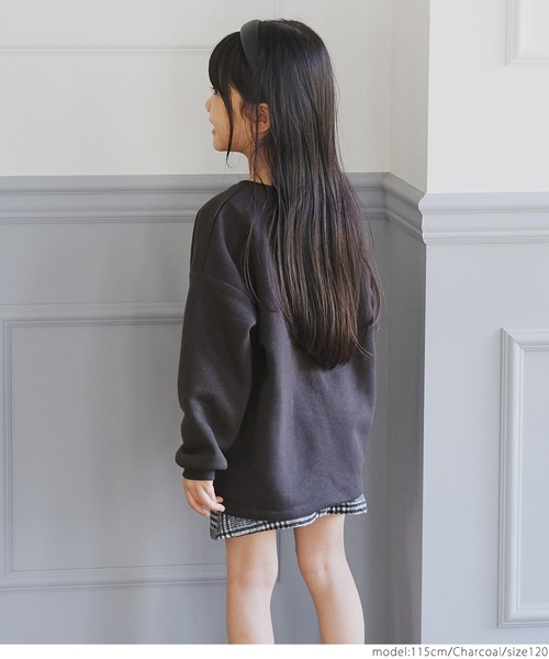 coca（coca）（コカ）の「キッズ親子お揃い裏起毛アソートプリントスウェット（スウェット・キッズ・チャコール/イエロー/アイボリー/ブルー・100/110/120/130/140）」の12枚目の写真