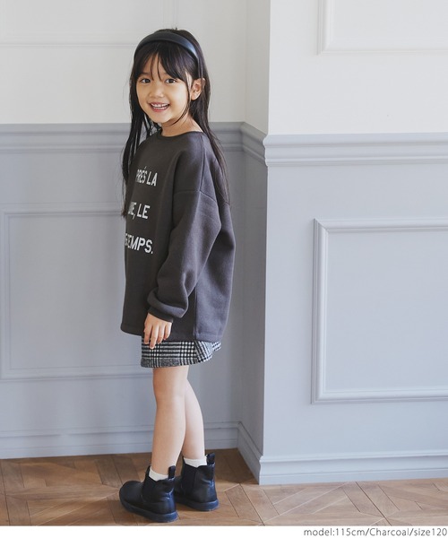 coca（coca）（コカ）の「キッズ親子お揃い裏起毛アソートプリントスウェット（スウェット・キッズ・チャコール/イエロー/アイボリー/ブルー・100/110/120/130/140）」の13枚目の写真