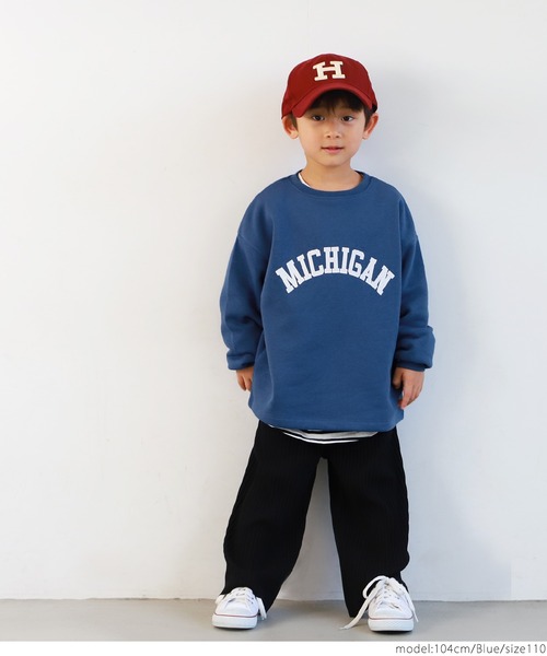 coca（coca）（コカ）の「キッズ親子お揃い裏起毛アソートプリントスウェット（スウェット・キッズ・チャコール/イエロー/アイボリー/ブルー・100/110/120/130/140）」の14枚目の写真