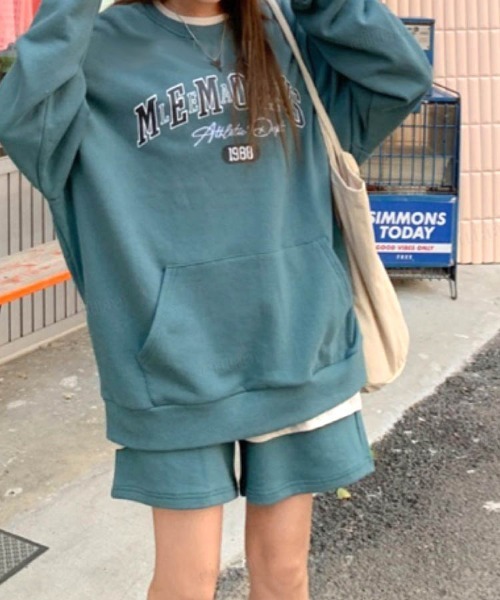 Dalfwin(ダールフィン)の「MEMORYSプリントスウェット上下セットアップルームウェア(ルームウェア/パジャマ・レディース・カーキ/ピンク・FREE)」の8枚目の写真