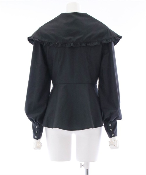 clear（クリア）の「ビッグカラーブラウス（シャツ/ブラウス・レディース・ブラック/オフホワイト・F）」の14枚目の写真