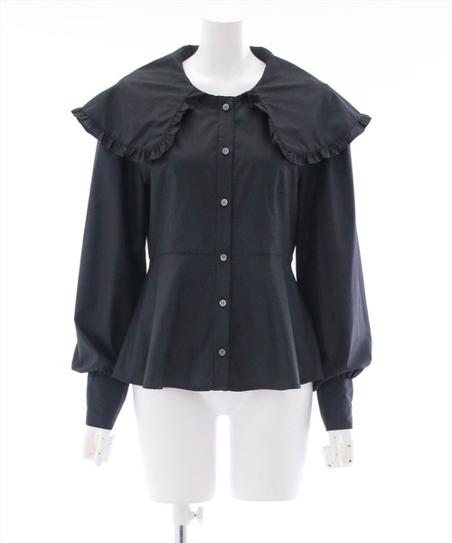 clear（クリア）の「ビッグカラーブラウス（シャツ/ブラウス・レディース・ブラック/オフホワイト・F）」の21枚目の写真