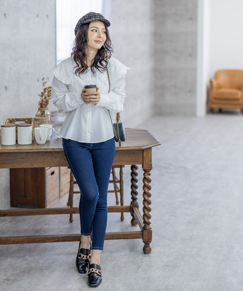 clear（クリア）の「ビッグカラーブラウス（シャツ/ブラウス・レディース・ブラック/オフホワイト・F）」の12枚目の写真