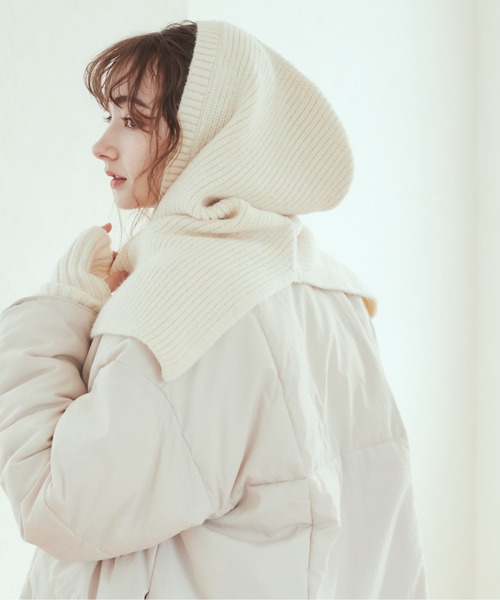 ANGIE（アンジー）の「リブニットバラクラバ＆アームウォーマーセット（ネックウォーマー/スヌード・レディース・杢グレー/ベージュ/ブラック/アイボリー・FREE）」の12枚目の写真