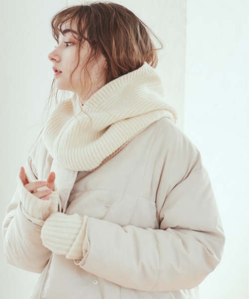 ANGIE（アンジー）の「リブニットバラクラバ＆アームウォーマーセット（ネックウォーマー/スヌード・レディース・杢グレー/ベージュ/ブラック/アイボリー・FREE）」の14枚目の写真