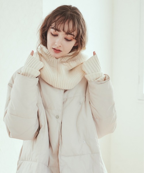 ANGIE（アンジー）の「リブニットバラクラバ＆アームウォーマーセット（ネックウォーマー/スヌード・レディース・杢グレー/ベージュ/ブラック/アイボリー・FREE）」の13枚目の写真