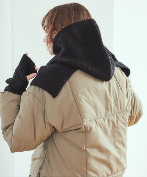 ANGIE（アンジー）の「リブニットバラクラバ＆アームウォーマーセット（ネックウォーマー/スヌード・レディース・杢グレー/ベージュ/ブラック/アイボリー・FREE）」の19枚目の写真