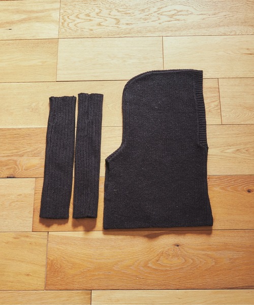 ANGIE（アンジー）の「リブニットバラクラバ＆アームウォーマーセット（ネックウォーマー/スヌード・レディース・杢グレー/ベージュ/ブラック/アイボリー・FREE）」の6枚目の写真