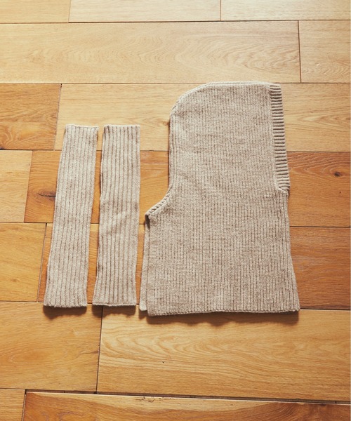 ANGIE（アンジー）の「リブニットバラクラバ＆アームウォーマーセット（ネックウォーマー/スヌード・レディース・杢グレー/ベージュ/ブラック/アイボリー・FREE）」の8枚目の写真