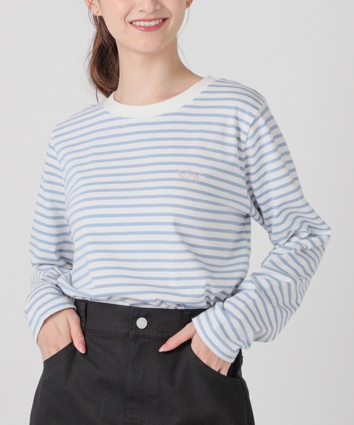 Honeys（ハニーズ）の「ボーダーＴシャツ（Tシャツ/カットソー・レディース・ホワイト系その他/ホワイト×ネイビー/ホワイト×ライム/ホワイト×ピンク・S/M/L）」の18枚目の写真