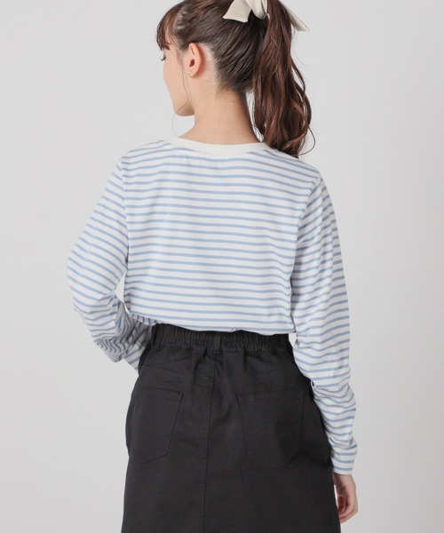 Honeys（ハニーズ）の「ボーダーＴシャツ（Tシャツ/カットソー・レディース・ホワイト系その他/ホワイト×ネイビー/ホワイト×ライム/ホワイト×ピンク・S/M/L）」の10枚目の写真