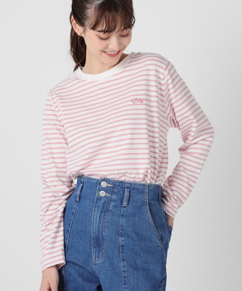 Honeys（ハニーズ）の「ボーダーＴシャツ（Tシャツ/カットソー・レディース・ホワイト系その他/ホワイト×ネイビー/ホワイト×ライム/ホワイト×ピンク・S/M/L）」の22枚目の写真