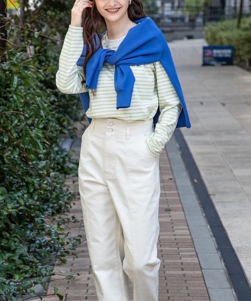 Honeys（ハニーズ）の「ボーダーＴシャツ（Tシャツ/カットソー・レディース・ホワイト系その他/ホワイト×ネイビー/ホワイト×ライム/ホワイト×ピンク・S/M/L）」の15枚目の写真