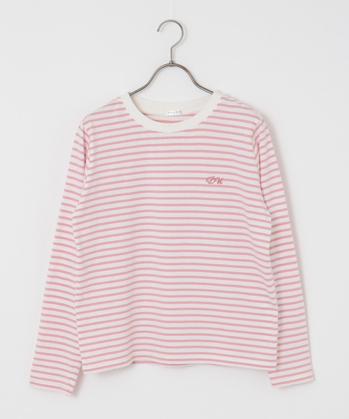 Honeys（ハニーズ）の「ボーダーＴシャツ（Tシャツ/カットソー・レディース・ホワイト系その他/ホワイト×ネイビー/ホワイト×ライム/ホワイト×ピンク・S/M/L）」の12枚目の写真