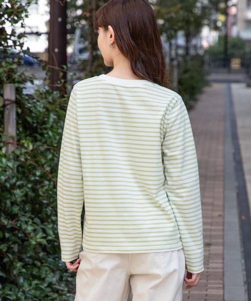 Honeys（ハニーズ）の「ボーダーＴシャツ（Tシャツ/カットソー・レディース・ホワイト系その他/ホワイト×ネイビー/ホワイト×ライム/ホワイト×ピンク・S/M/L）」の17枚目の写真