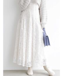 MERCURYDUO | フラワーレースハイウエストフレアスカート(スカート)
