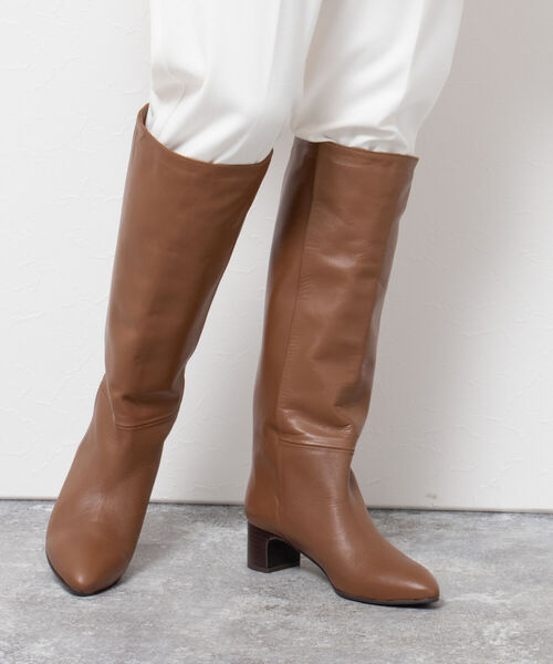 MARIAN（マリアン）の「【MARIAN/ マリアン】アーモンドトゥジップレスロングブーツ（ブーツ・レディース・ベージュ/ブラック/キャメル・37/36/38）」の5枚目の写真