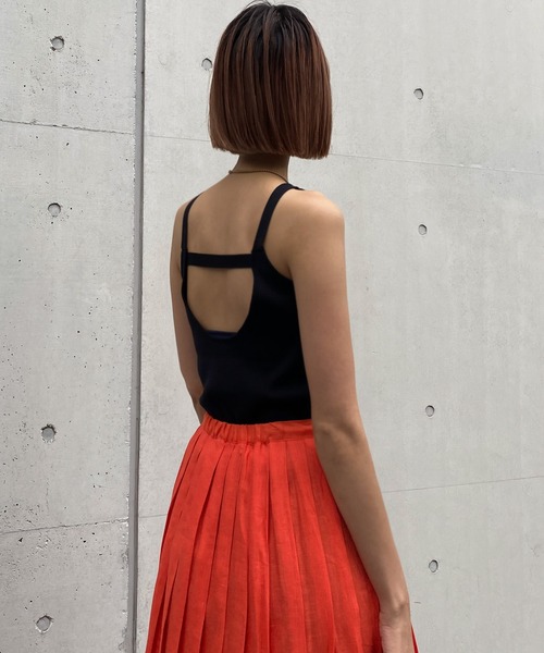 audrey and john wad（オードリーアンドジョンワッド）の「アメリカンスリーブニットタンクトップ -手洗い可-（タンクトップ・レディース・オフホワイト/ブラウン/ブラック/ライトグリーン・FREE）」の18枚目の写真